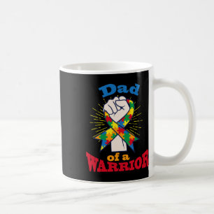 Mug Papa D'Un Guerrier Puzzle Ruban Cool Autisme Conna