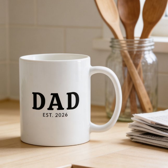 Mug Papa en noir et blanc bien établi (Créateur téléchargé)