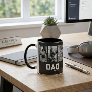 Mug Papa Est 3 Photo Noir & Blanc Année Fête des Pères
