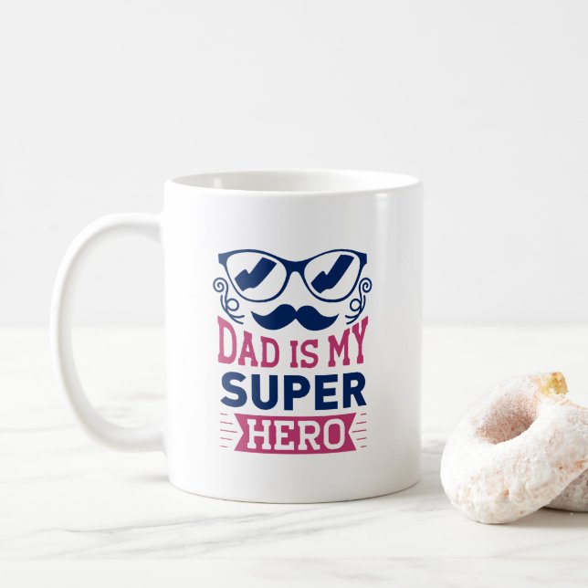 Mug Papa est mon super héros (Avec donut)