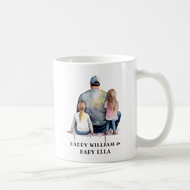 Mug Papa et filles personnalisées (9) (Droite)