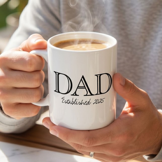 Mug Papa Établi Gras Noir Blanc (Créateur téléchargé)