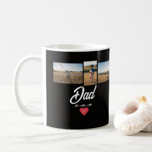 Mug Papa Établit Écriture Blanche Cœur Rouge 3 Photo