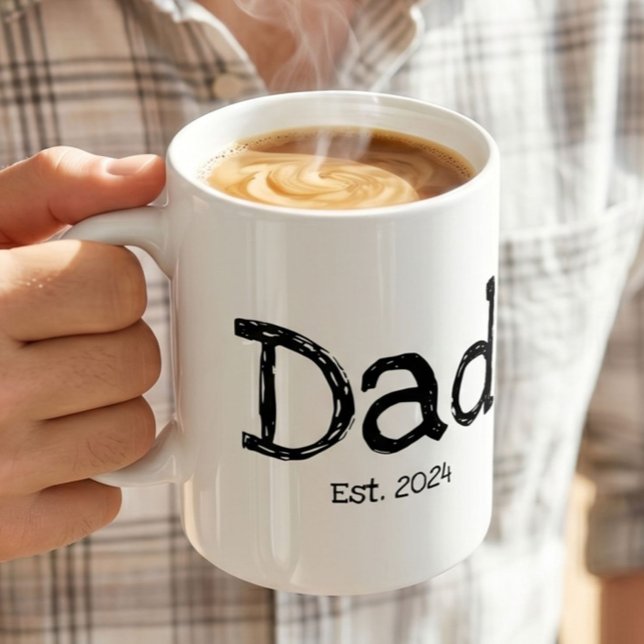 Mug Papa Établit Gras Noir Blanc (Créateur téléchargé)