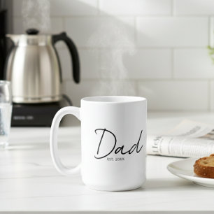 Mug Papa Établit un Script Moderne Minimaliste Noir