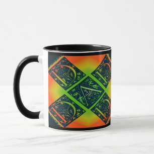 Mug Papa Fancy Typographie Motif noir & orange