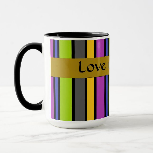 Mug Papa Fête des Pères rayé Coloré (Gauche)