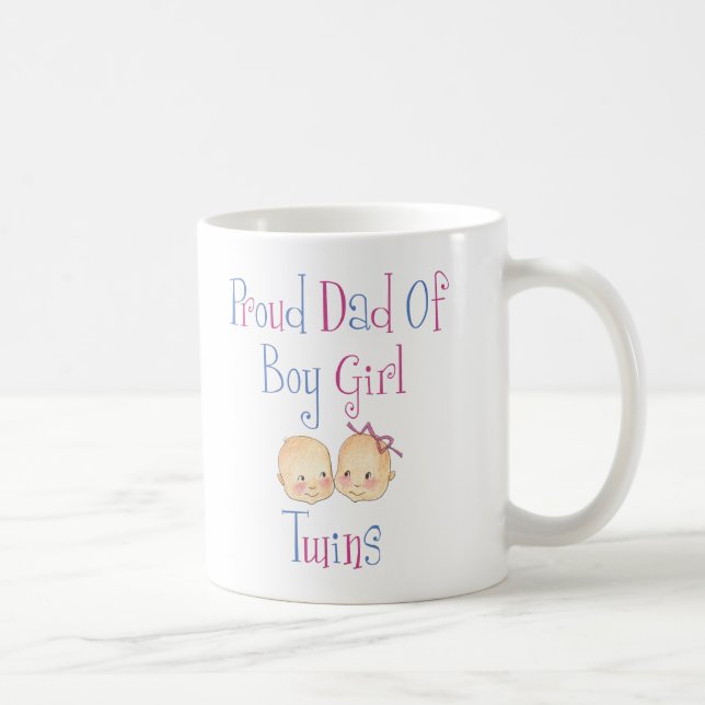 Mug Papa fier des jumelles de fille de garçon (Droite)