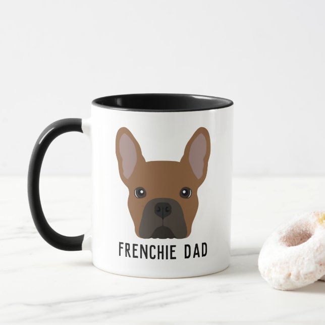 Mug Papa Frenchie Fawn Rouge Bouledogue Français (Avec donut)