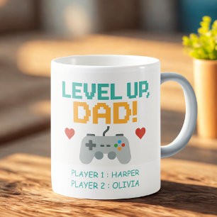 Mug Papa gamer personnalisé   Niveau Papa Avec Joueur
