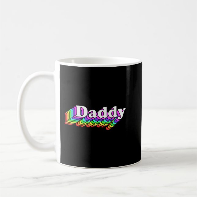 Mug Papa, Gay Daddy Bear, Retro LGBT Rainbow, LGBTQ P (Gauche)