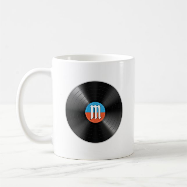 Mug Papa Golf Scramble Rétro Vinyle Monogramme Nom (Gauche)