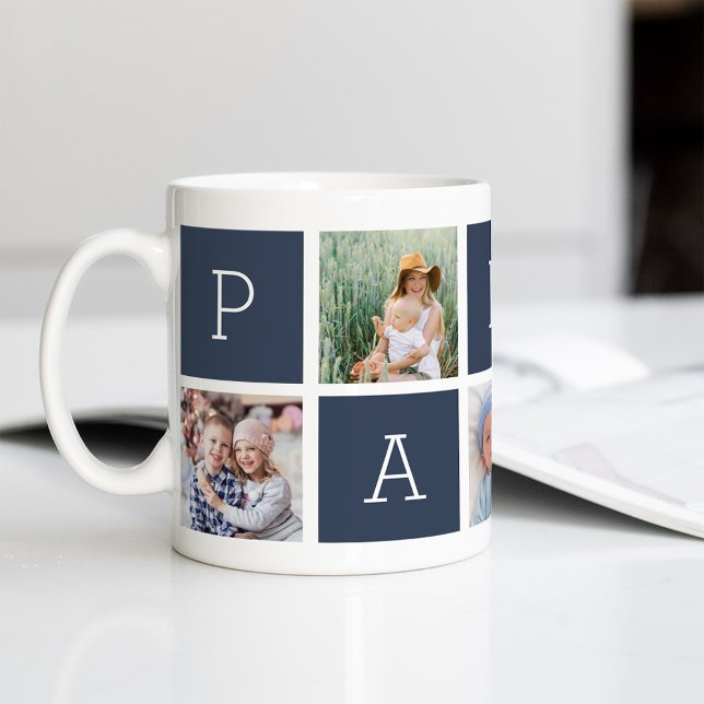 Mug Papa | Grand-père 5 Collage photo (Créateur téléchargé)