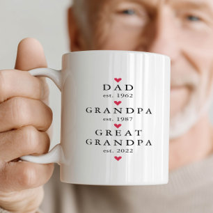 Mug Papa Grand-père Arrière-grand-père Année d'est