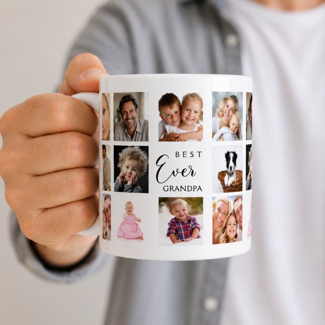 Mug Papá grand-père collage de photos noir blanc (Créateur téléchargé)