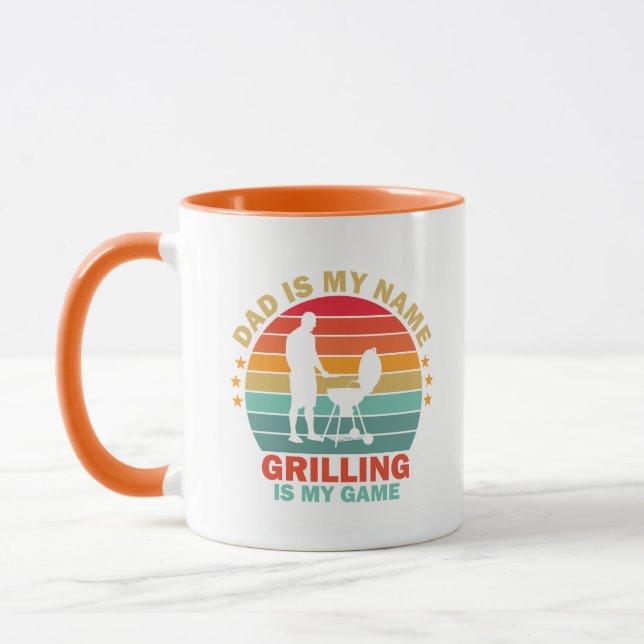 Mug Papa grill génial art de mot  (Gauche)
