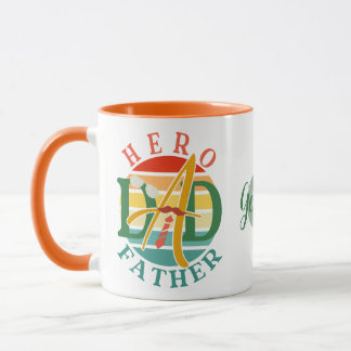 Mug Papa héros Père Couché de soleil, Moustache & Lune