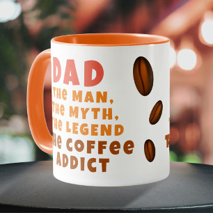 Mug Papa Homme Mythe Légende Accro au Café Drôle de Pè