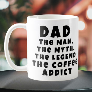 Mug Papa Homme Mythe Légende Accro au Café Drôle Père