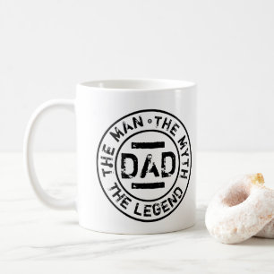 Mug Papa Homme Mythe Légende Grunge Timbre Fête des pè
