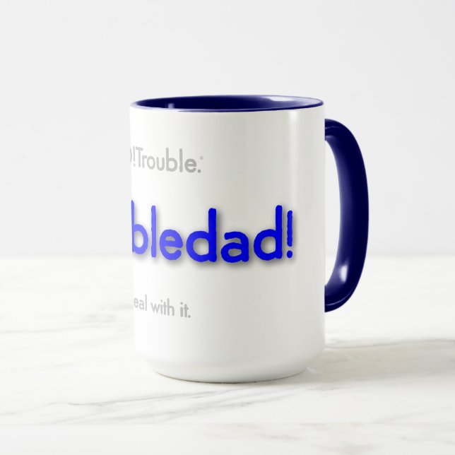 Mug papa inquiet ! - bleu de base (Devant droit)