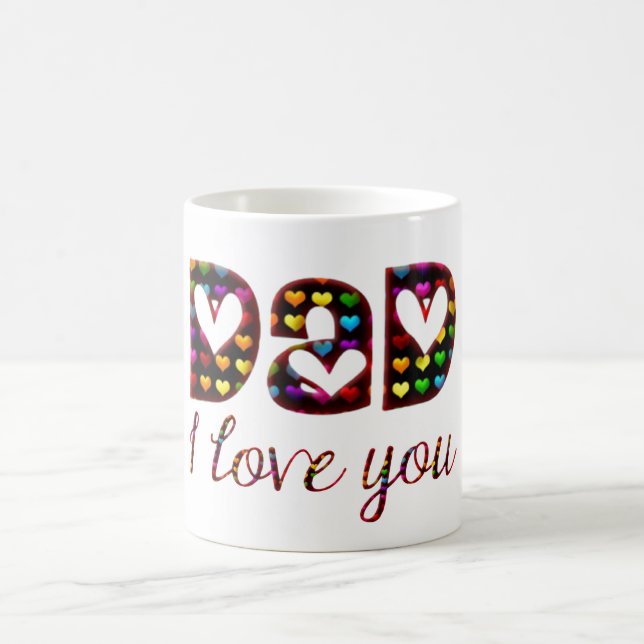 Mug Papa Je T'Aime Mignonne Typographie Coeur (Centre)
