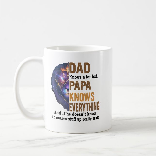 Mug Papa knows a, papa knows a, papa knows a tout (Gauche)