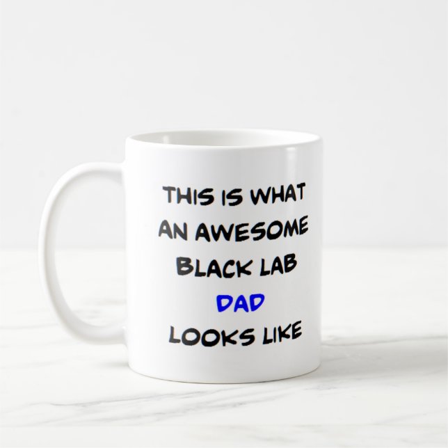 Mug papa labrador noir, génial (Gauche)
