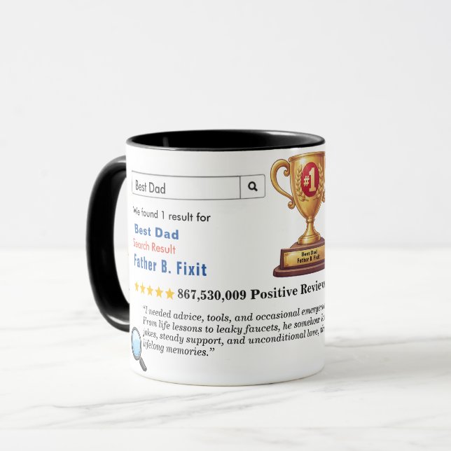 Mug Papa le plus drôle personnalisé (Devant gauche)