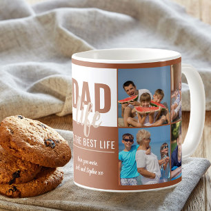 Mug Papa Life est la meilleure vie 8 Photo Burnt Orang