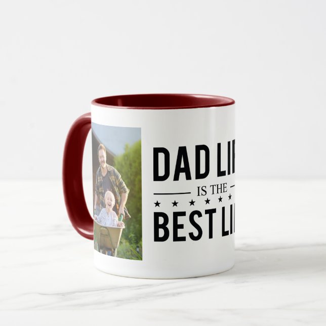Mug Papa Life Fête des pères photo personnalisée moder (Devant gauche)