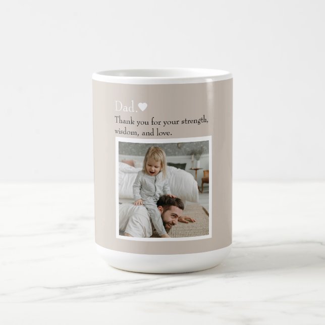 Mug Papa, Merci Pour - Photo Et Texte Personnalisés | (Centre)