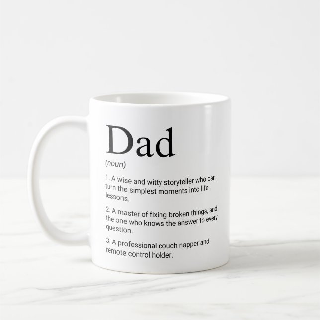 Mug Papa Mignonne Jolie Définition Drôle (Gauche)