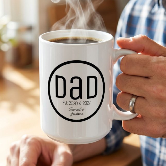Mug Papa Moderne avec Noms Simples d'Enfants (Créateur téléchargé)