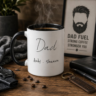 Mug Papa Moderne Noms des Enfants Texte pour la Fête