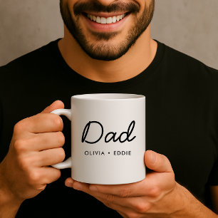 Mug Papa moderne Script de Fête des pères de noms d'