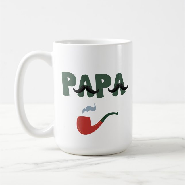 Mug Papa moustache drôle fête des pères  (Gauche)