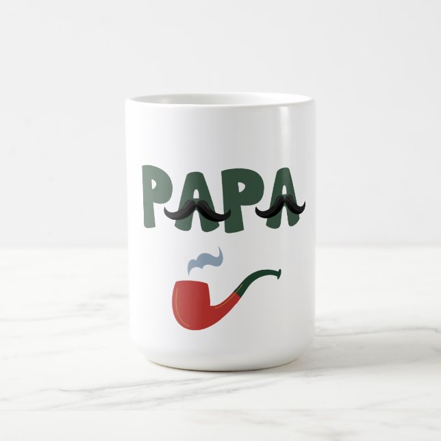 Mug Papa moustache père jour blanc  (Centre)