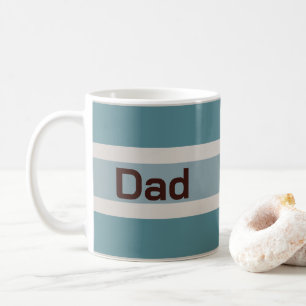 Mug Papa Muted Shades Blues Stripes Motif