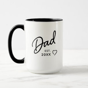 Mug Papa Noir et Blanc Minimaliste Année d'Est