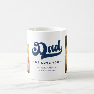 Mug Papa nous t'aimons coeur photo fête des pères bleu