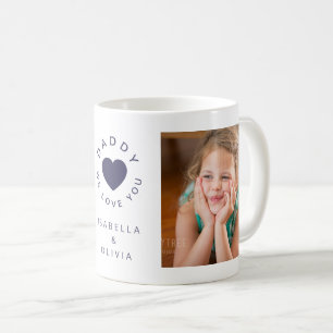 Mug Papa Nous t'aimons Cute Navy Blue Heart Kids Photo