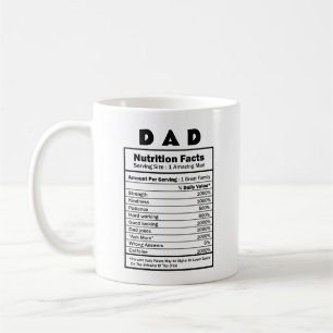 Mug Papa Nutrition Fact Nom personnalisé Musique