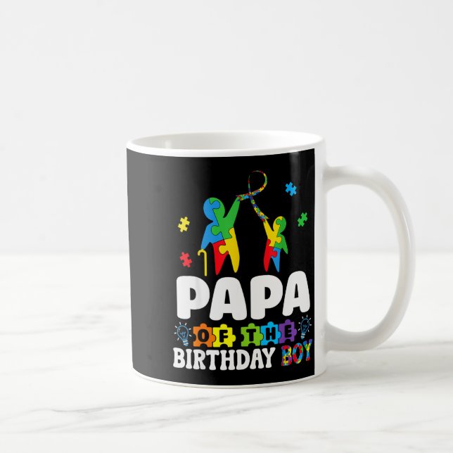 Mug Papa Of The Birthday Boy Autism Awareness Support  (Droite)