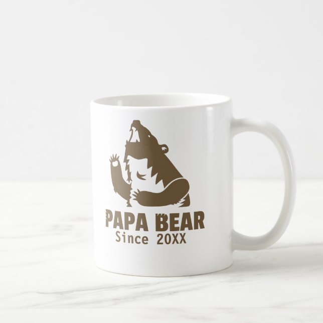 Mug Papa Ours Brun Depuis l'Année de la Paternité Tass (Droite)