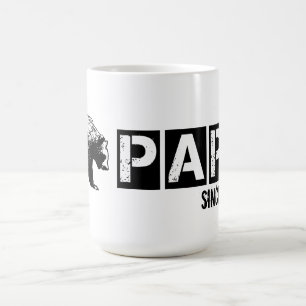 Mug Papa Ours Grunge Depuis 2014, Noir