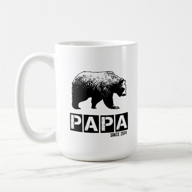 Mug Papa Ours pour Papa 2014, Noir Grunge (Gauche)