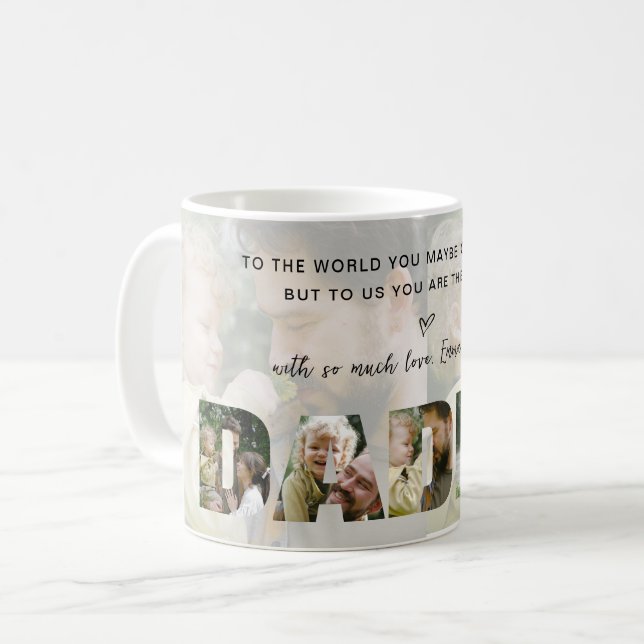 Mug Papa papa Photo Collage Nom de l'enfant Fête des p (Devant gauche)