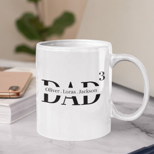 Mug Papa Personnalisé Avec Trois Enfants