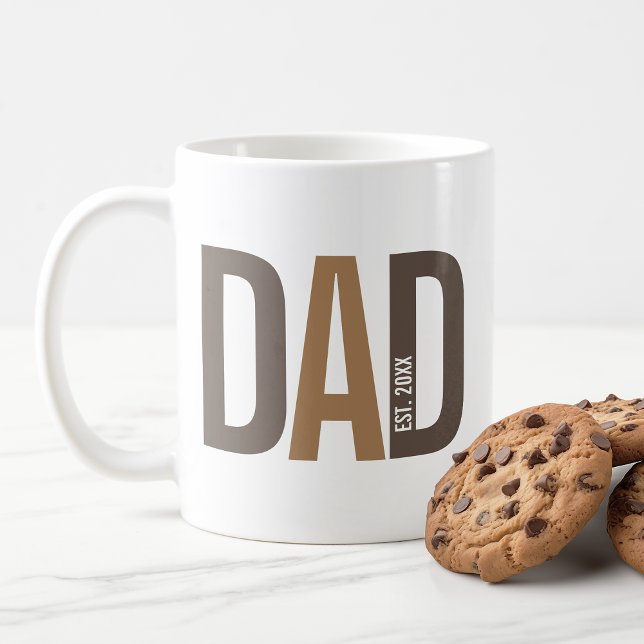 Mug Papa personnalisé Brown moderne établi (Créateur téléchargé)